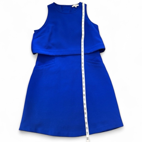 SUNCOO Paris Cyrus Electric Blue Mini Dress Open Back Sleeveless Pockets Size 12 - Picture 14 of 16